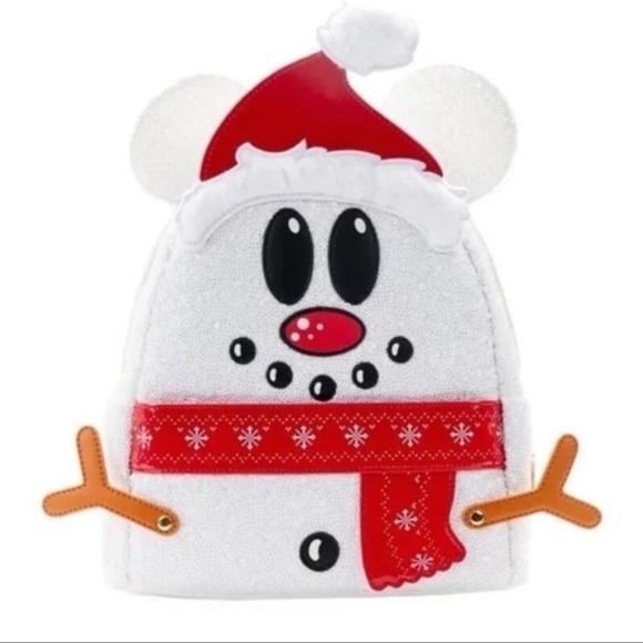 Loungefly Accessories - NEW! Loungefly Disney Mickey Mouse Sequin Snowman Mini Backpack